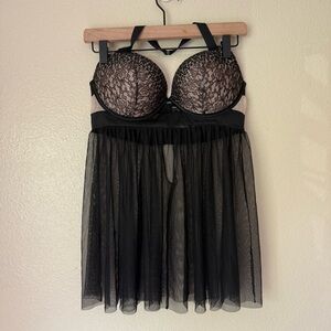 Victoria's Secret Black Lace Babydoll